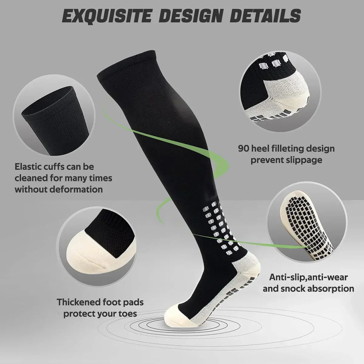 Men's Non-Slip Grip Soccer Socks
