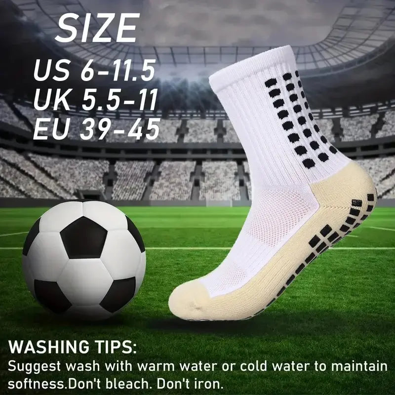 Men's Grip Soccer Socks & Shin Guards Set